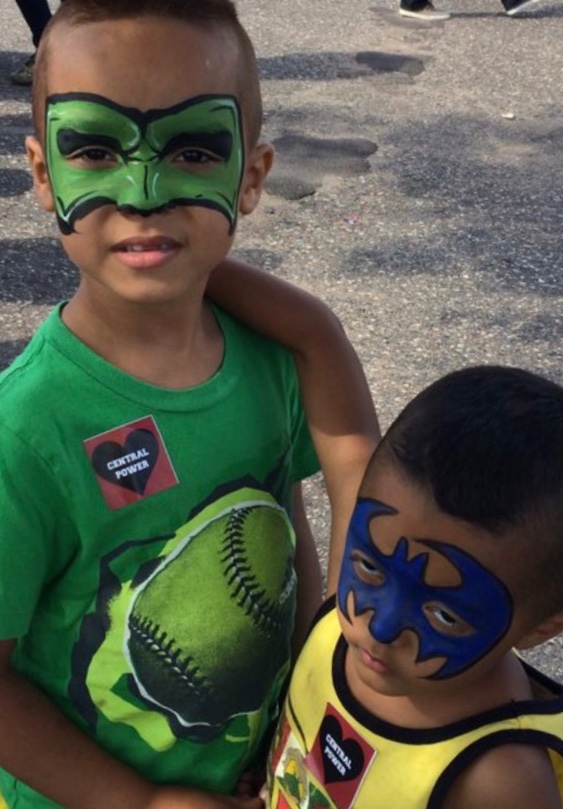 Green Lantern and Batman Face Painting at Philando Castile Fundraiser